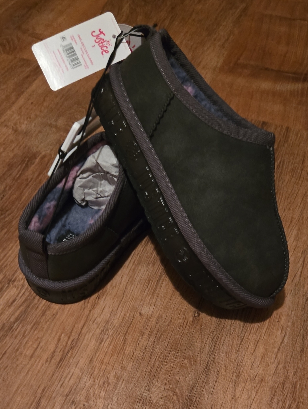 Girls JUSTICE gray Slip On Cligs